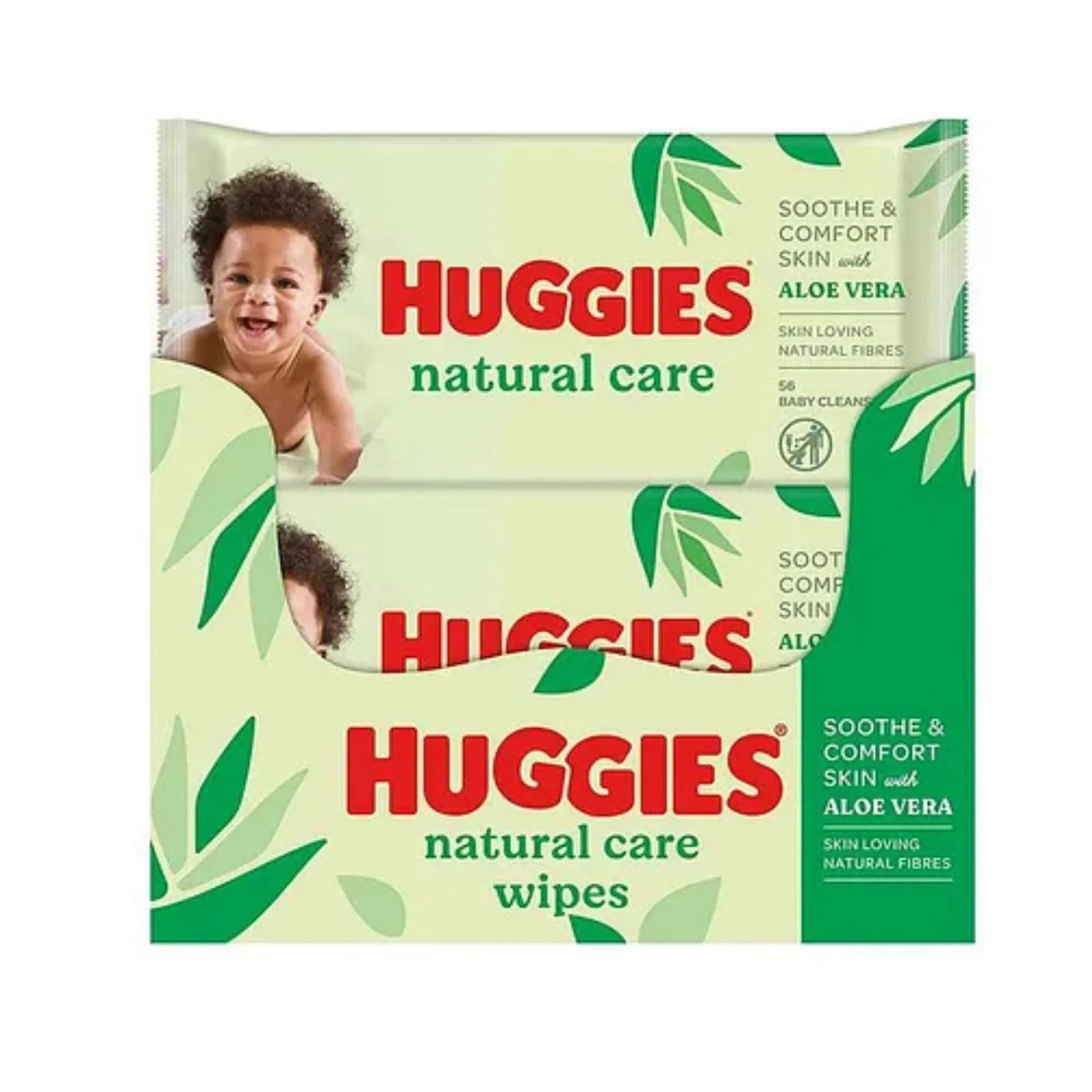 12x Huggies Natural Care Baby Wipes With Aloe Vera & Vitamin E 48's