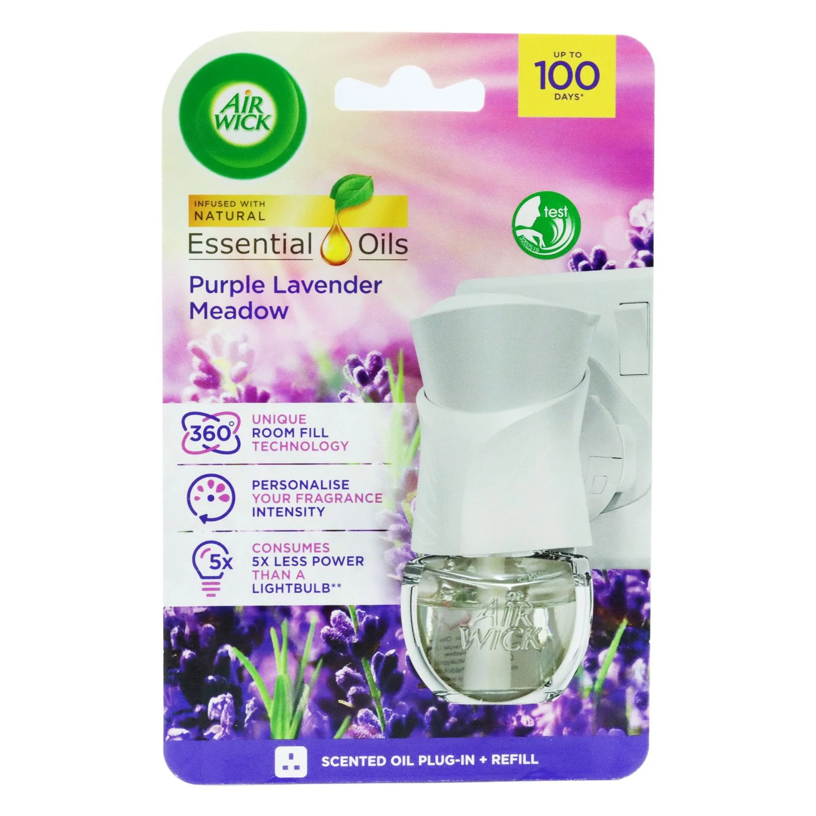 Air Wick Plug in Diffuser Kit, Purple Lavender Meadow, 1 Device & 1 Refill 19ml