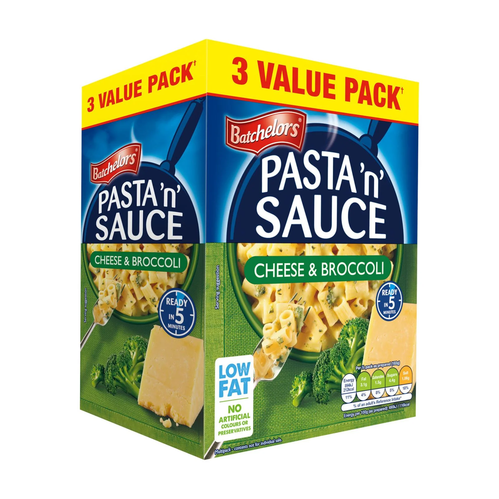 Batchelors Pasta Cheese & Broccoli 3pk 297g