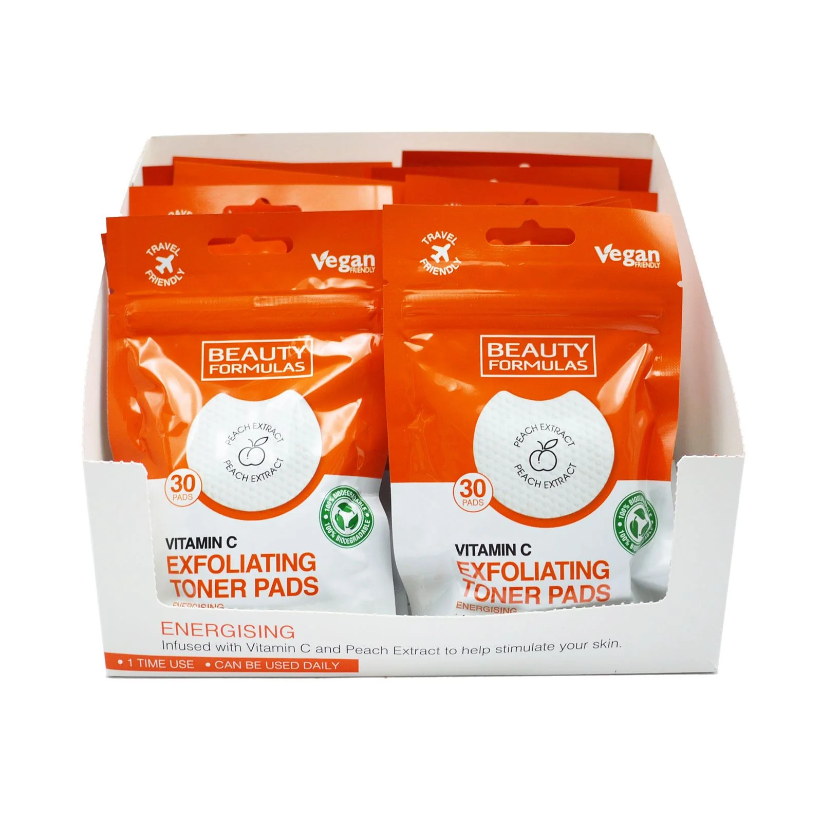 Beauty Formulas Toner Pads Vitamin C Exfoliating 30 Wipes