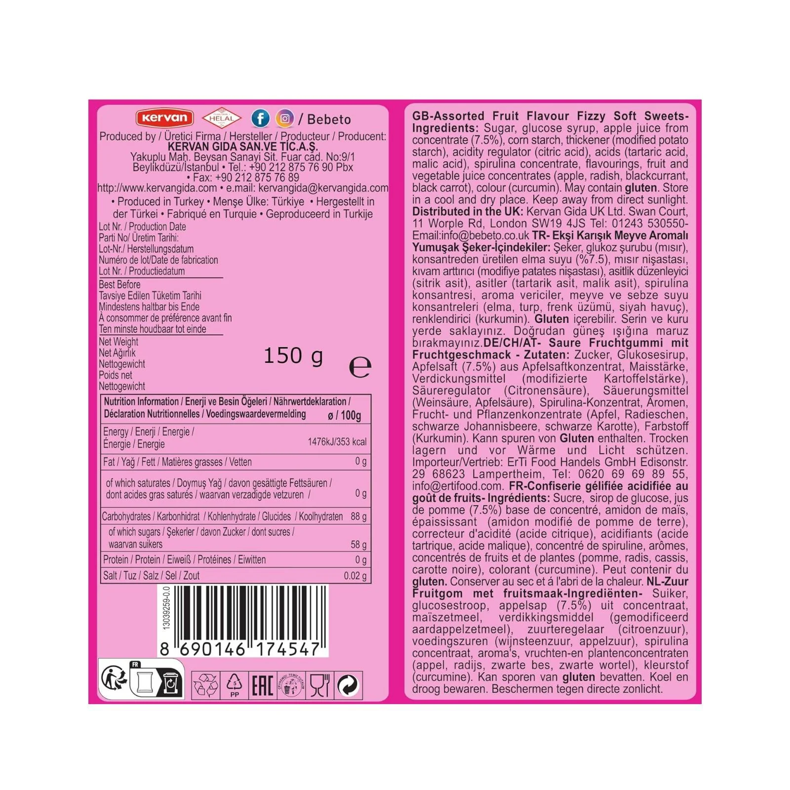 Bebeto Fizzy Ring Mix 150g (Box of 10) - Image 2