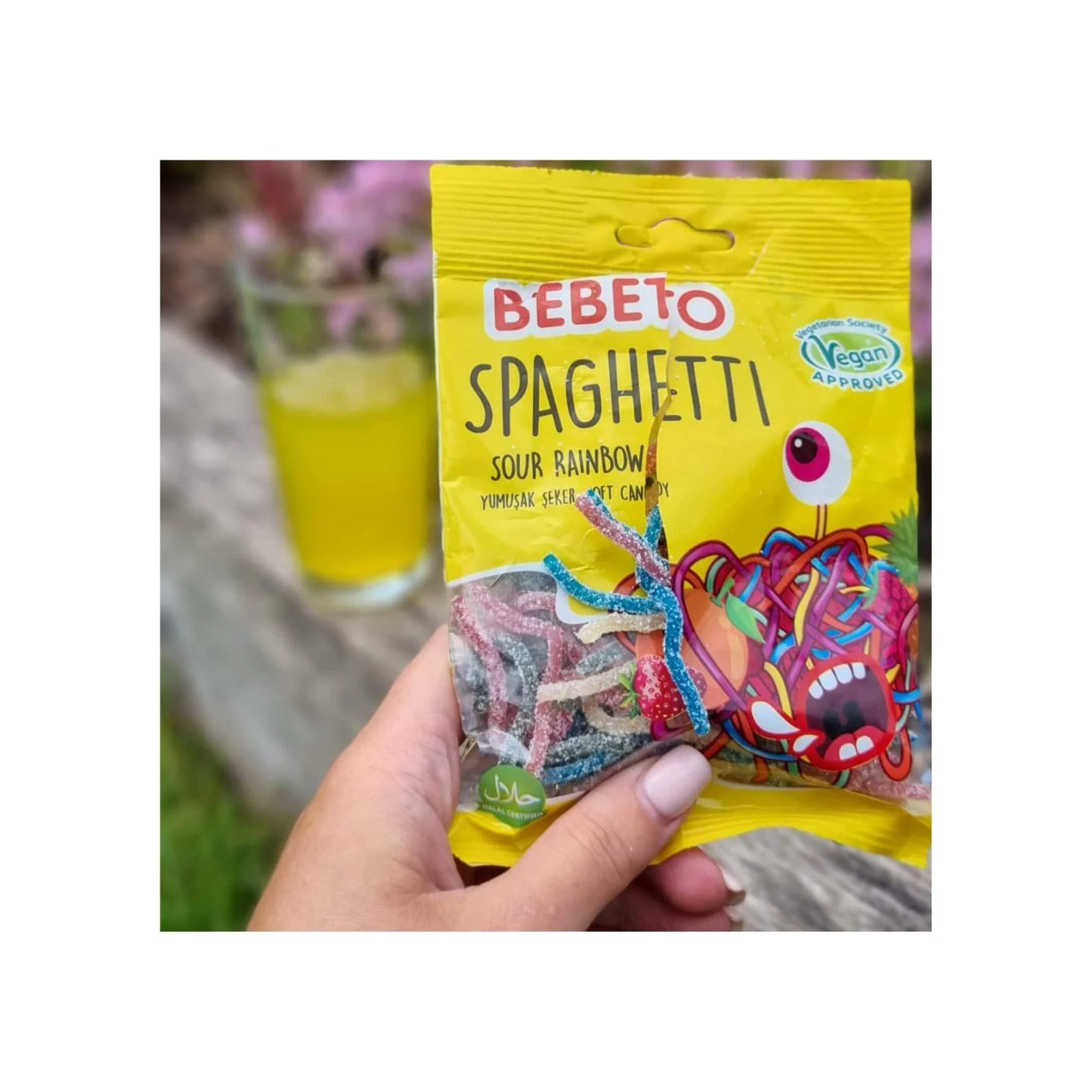 Bebeto Spaghetti Sour Rainbow Soft Candy PMP 50p 70g (Box of 20) - Image 3