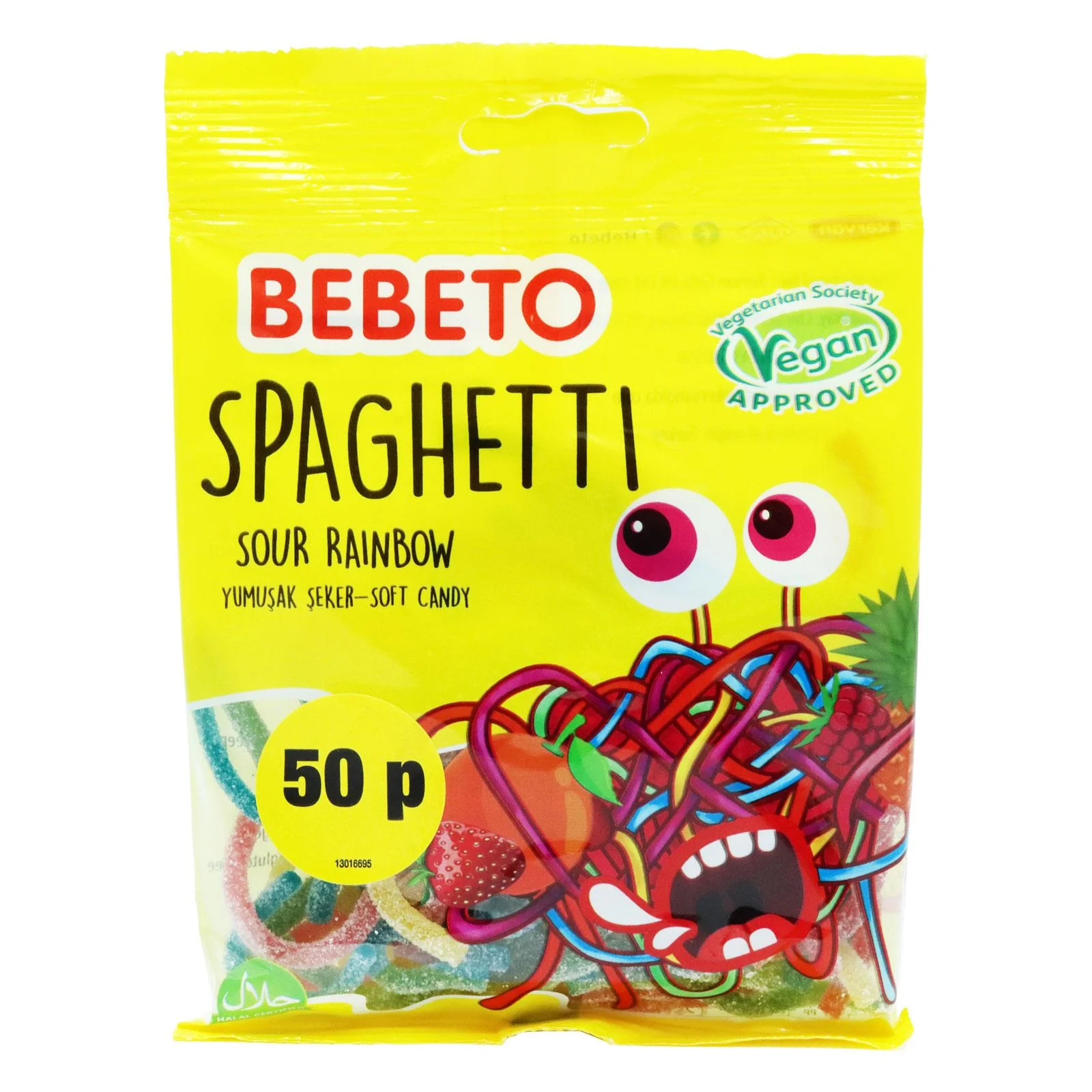 Bebeto Spaghetti Sour Rainbow Soft Candy PMP 50p 70g (Box of 20) - Image 5