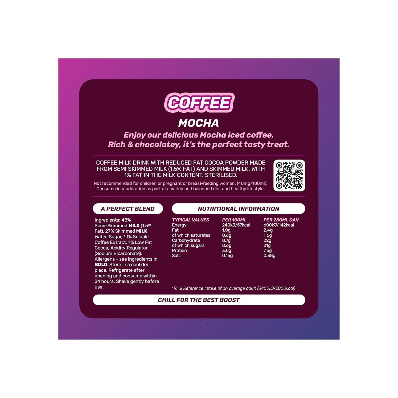 Boost Iced Coffee Cans Mocha  250ml  PM £1.19  (Box of 12) - Image 2