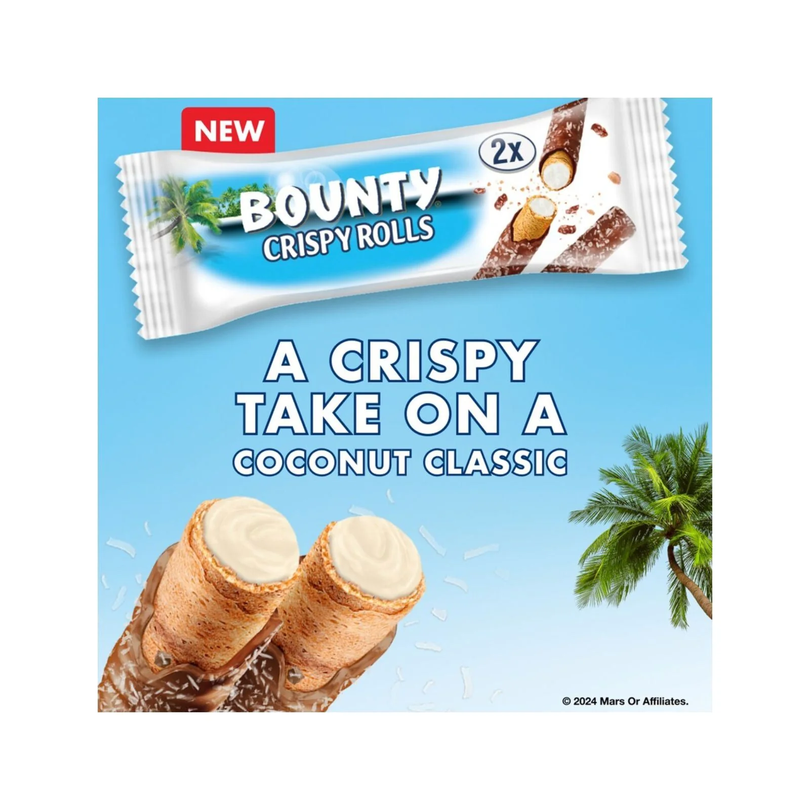Bounty Milk Chocolate Crispy Rolls 5 pack 117g (Box of 14) - Image 2