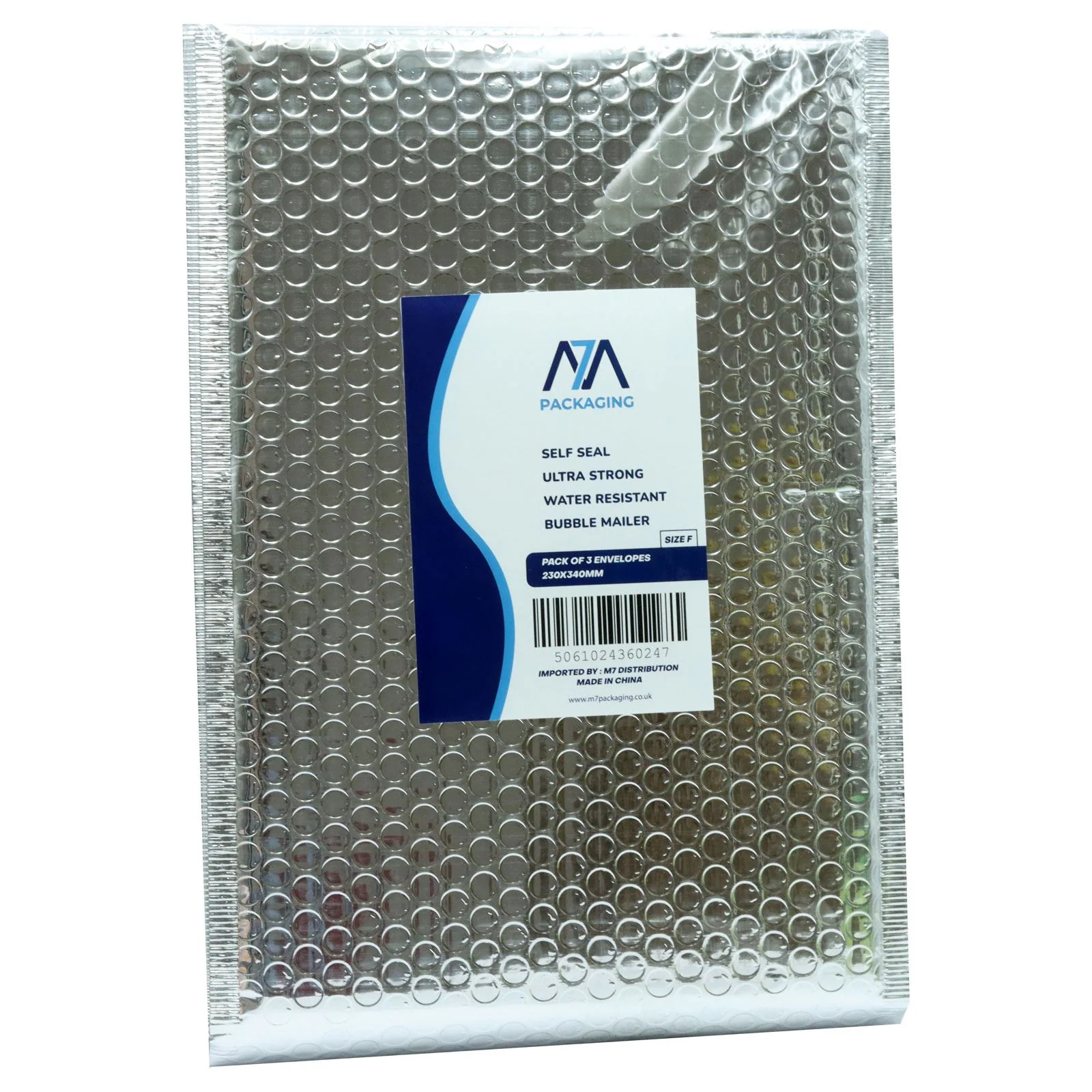 Bubble Silver Envelope Size F 230 x 340mm 3 Pack (Box of 40)