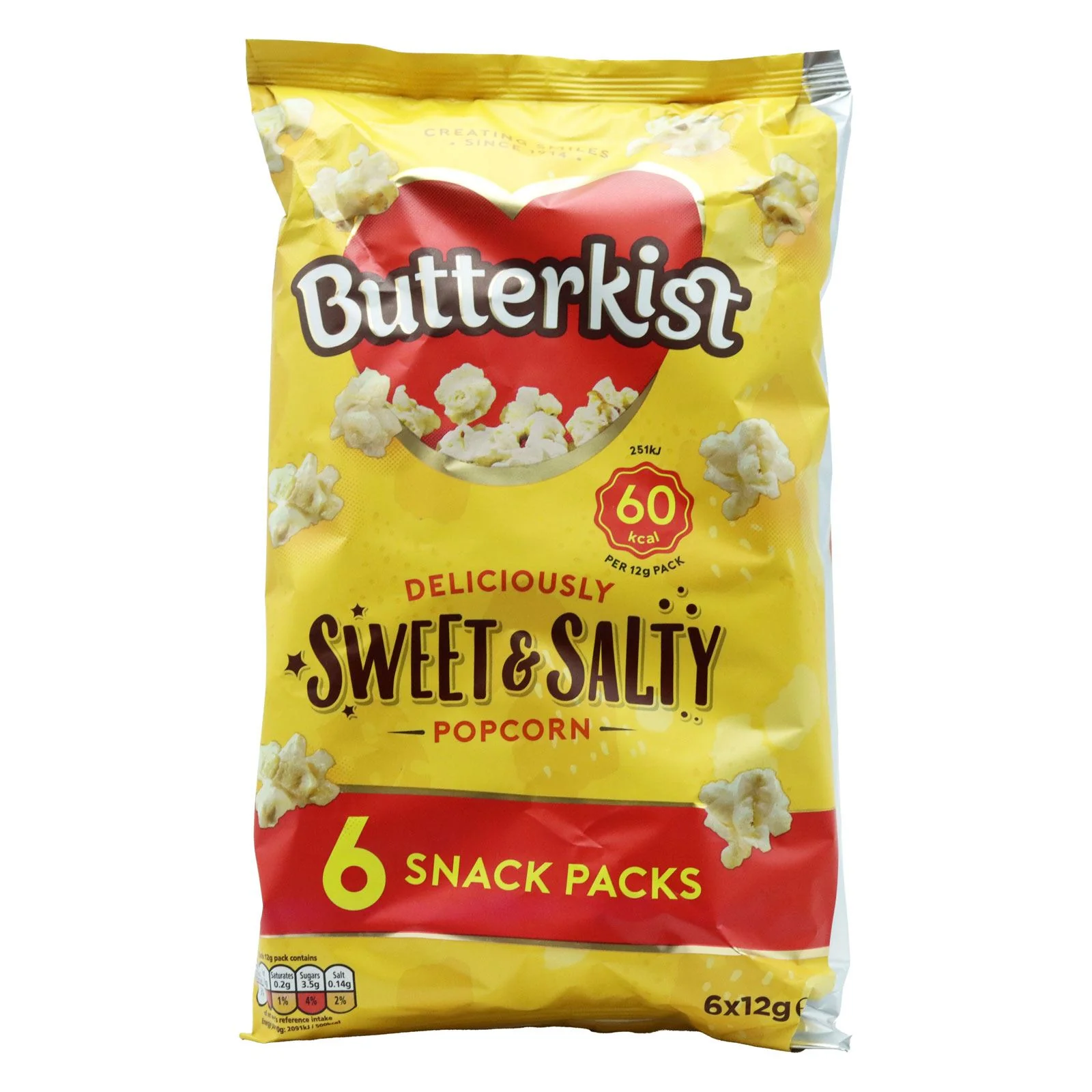 Butterkist Sweet & Salty Popcorn 6 Pack 12g (Box of 8) - Image 2