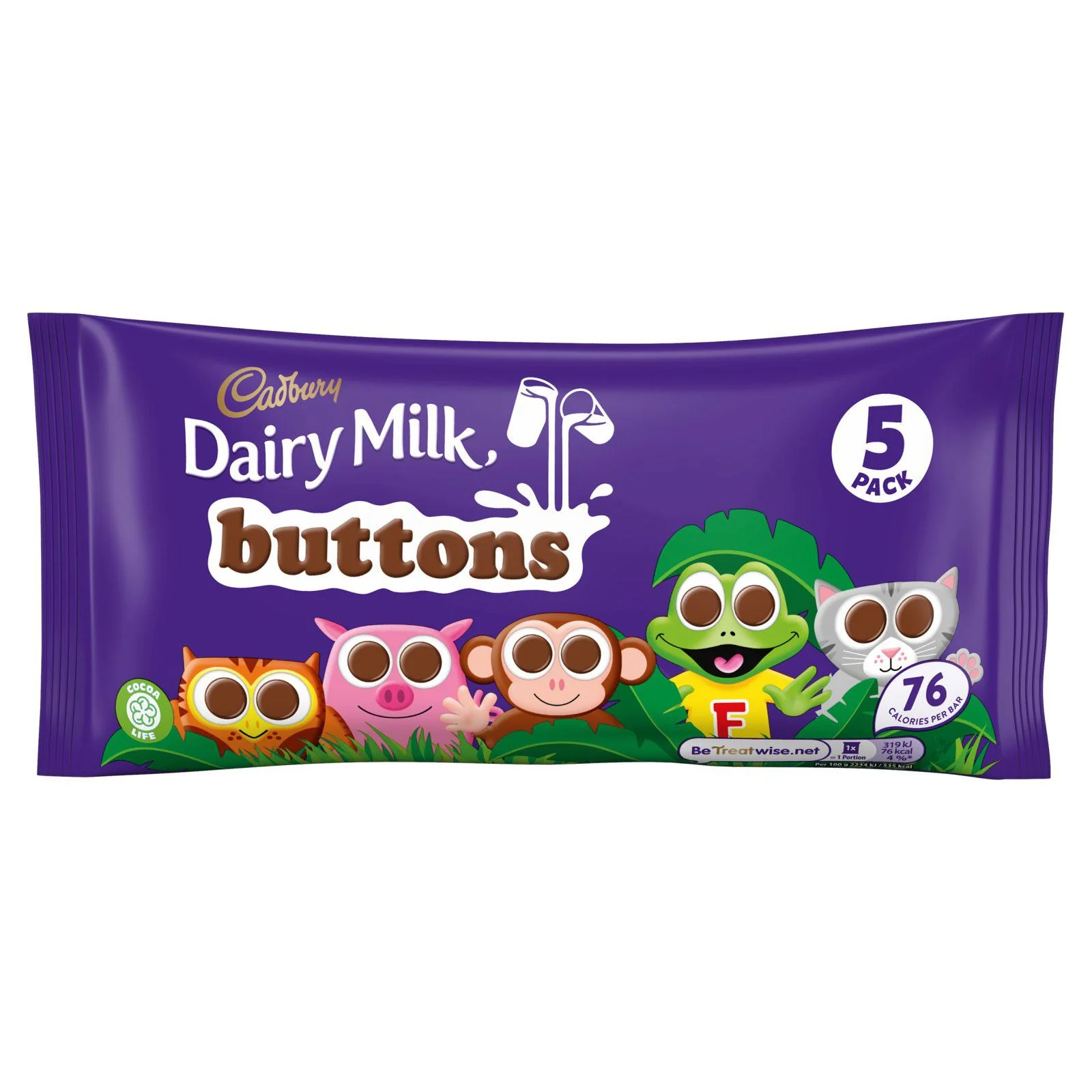 Cadbury Dairy Milk Buttons 5 Pack 70g