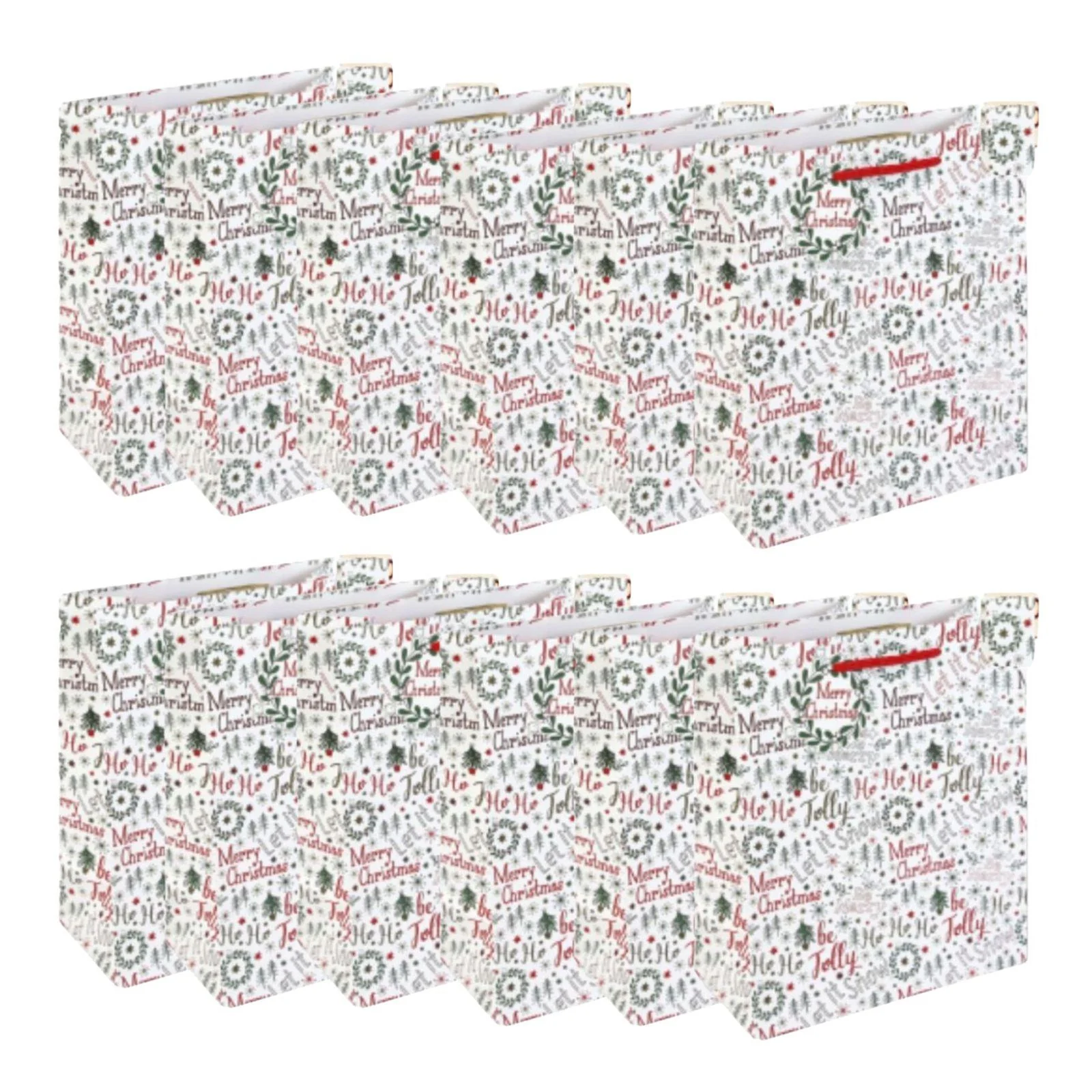 Christmas Gift Bag Medium Merry Xmas (Box of 12)