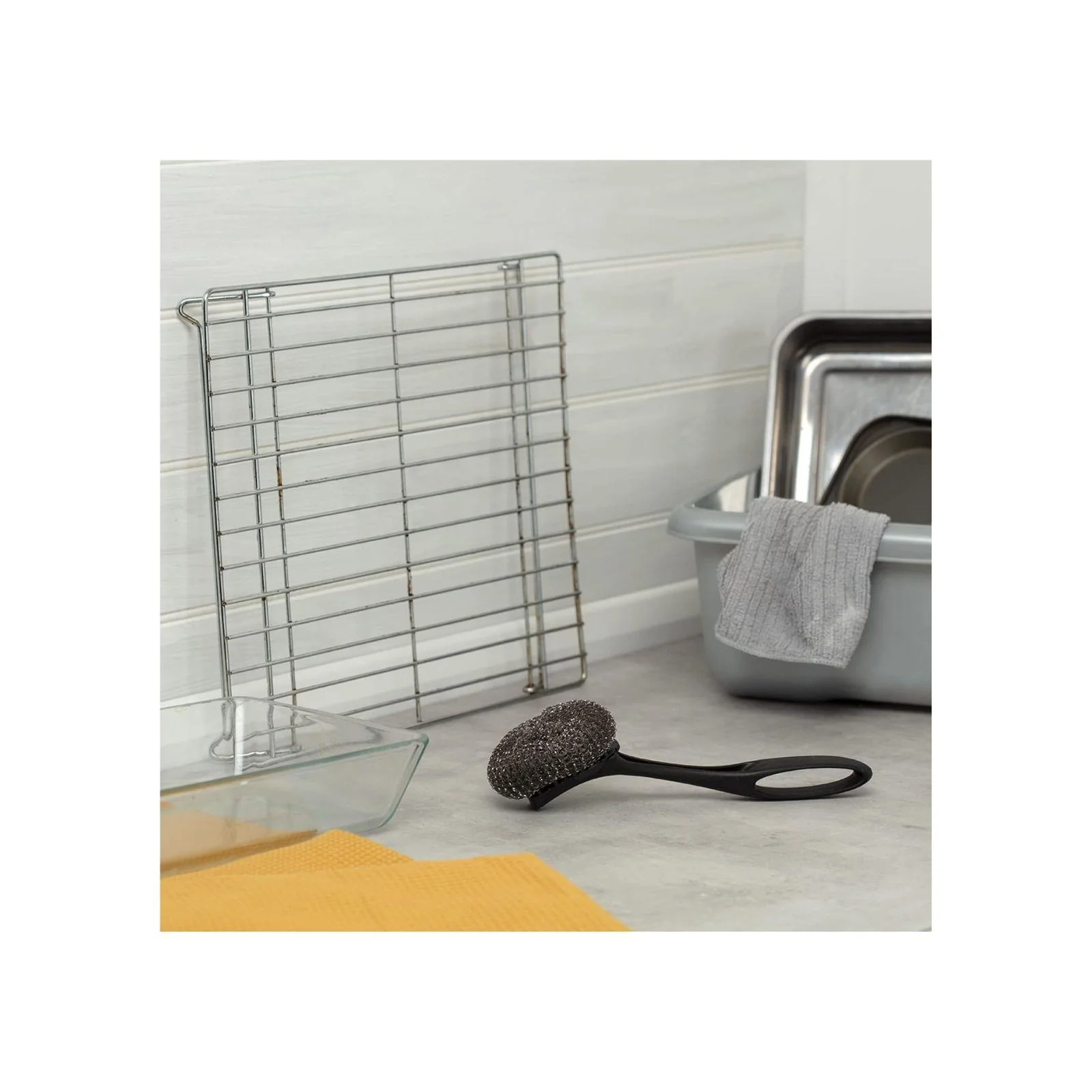 Dishmatic Scrubbee Washing-Up Stainless Steel Scourer  Washing-Up Handle with Easy-Grip Handle - Image 7