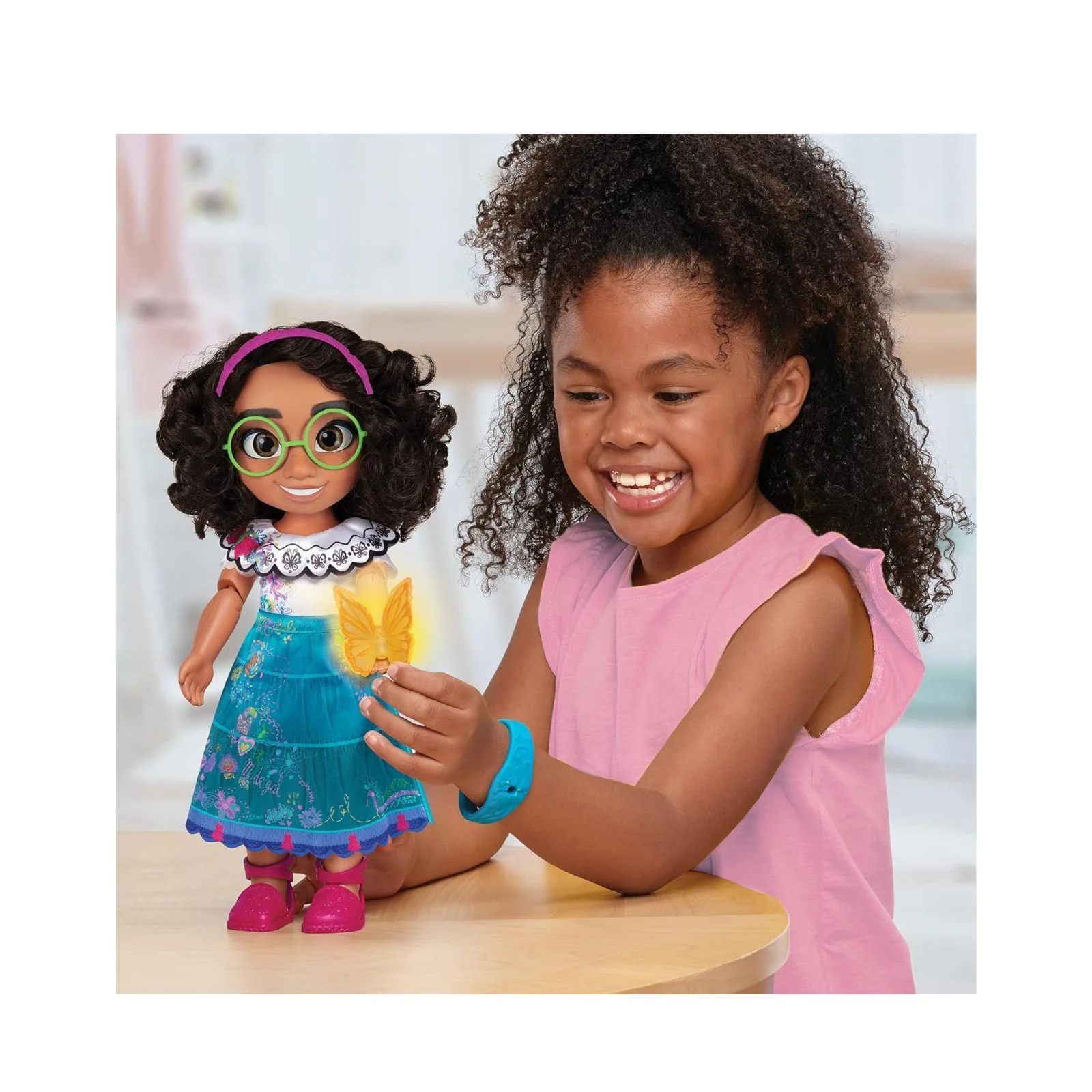 Disney Encanto Mirabel Doll Says 15 Phrases, Sings & Glows - Includes Doll, Butterfly & Bracelet