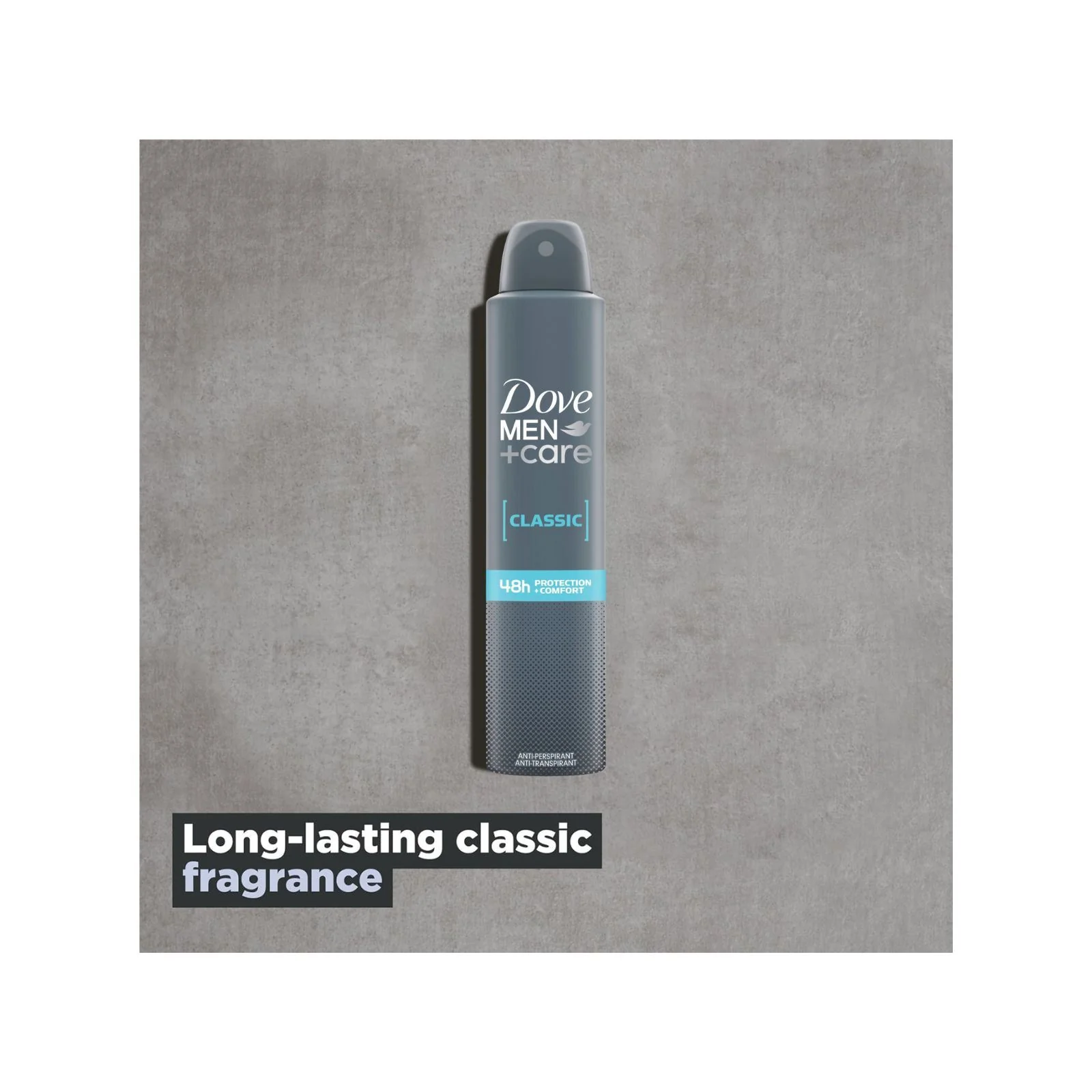 Dove Men+Care Classic with ¼ moisturising cream Men's Antiperspirant Deodorant Body Spray 200ml - Image 2