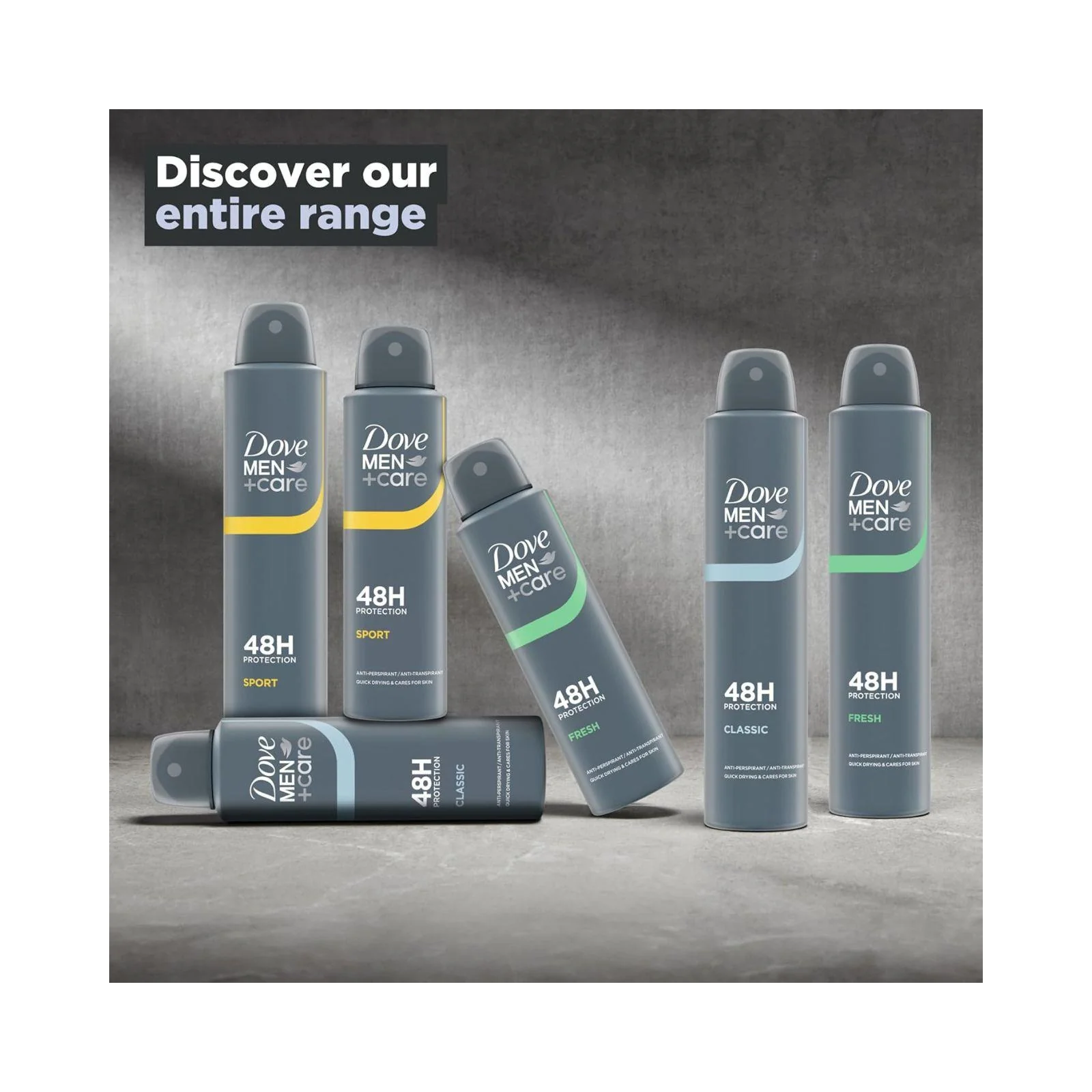 Dove Men+Care Classic with ¼ moisturising cream Men's Antiperspirant Deodorant Body Spray 200ml - Image 5