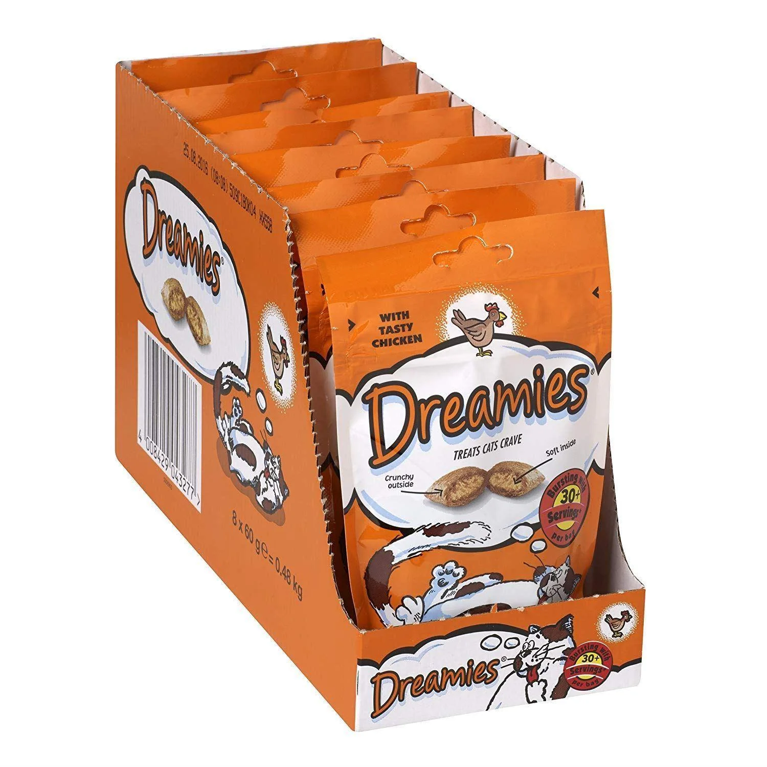Dreamies Cat Treats with Chicken 60g (Box of 8) - Image 2