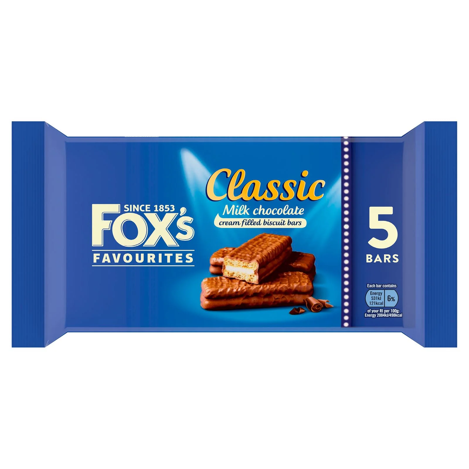 Foxs Classic Biscuit Bars 5 Pack (Box of 24)