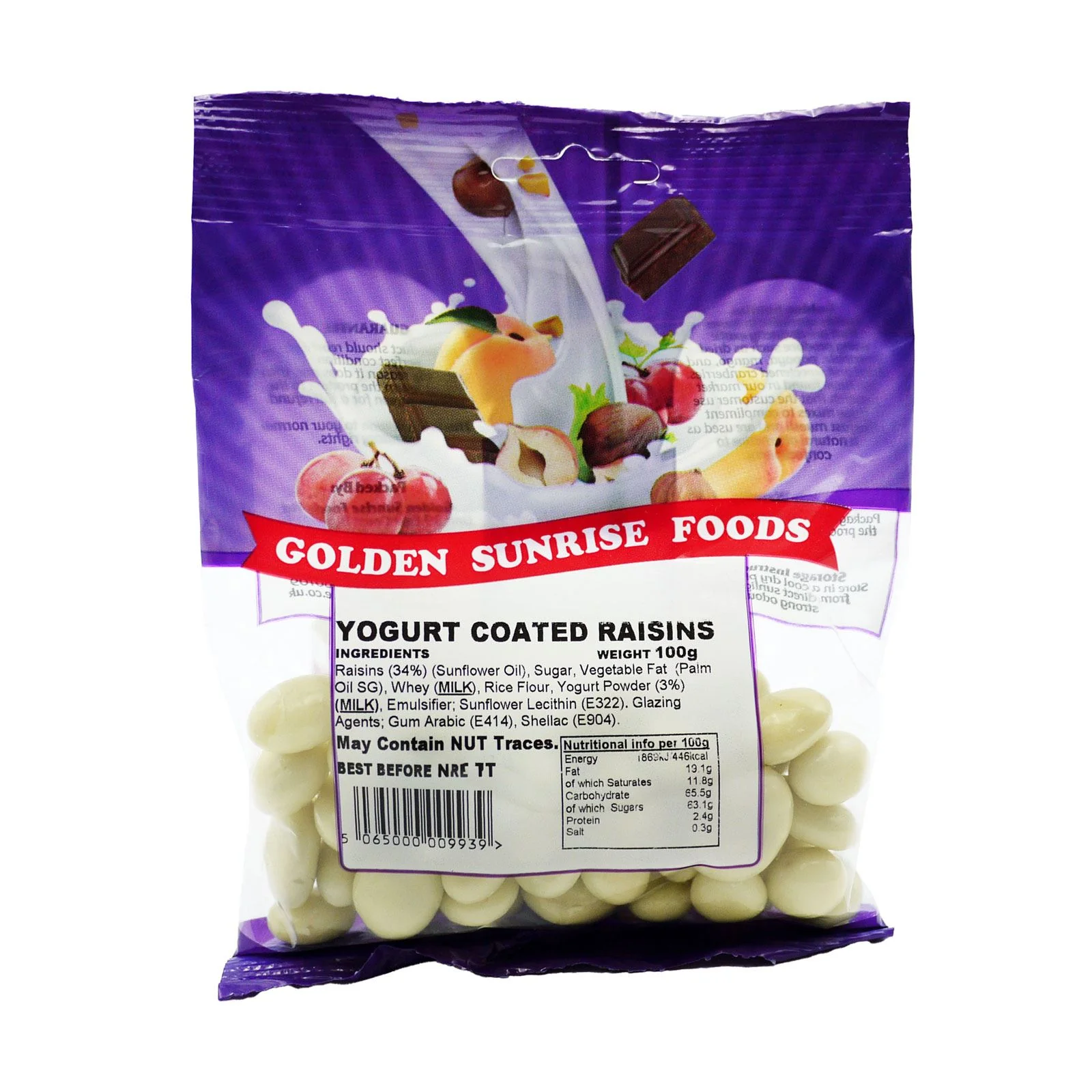Golden Sunrise Yoghurt Coated Raisins 100g (Box of 24)