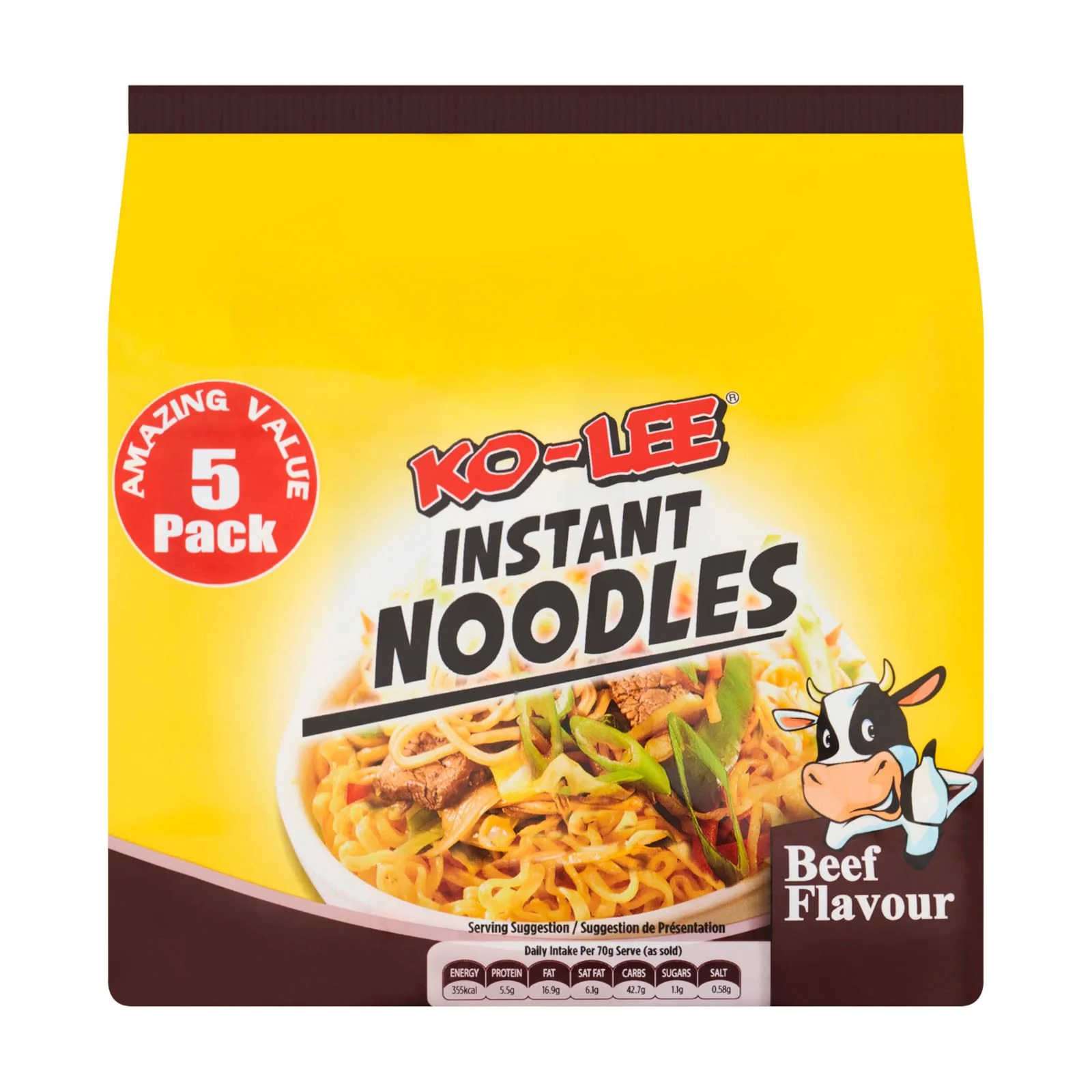 Ko-lee Noodles Beef 5pk 70g