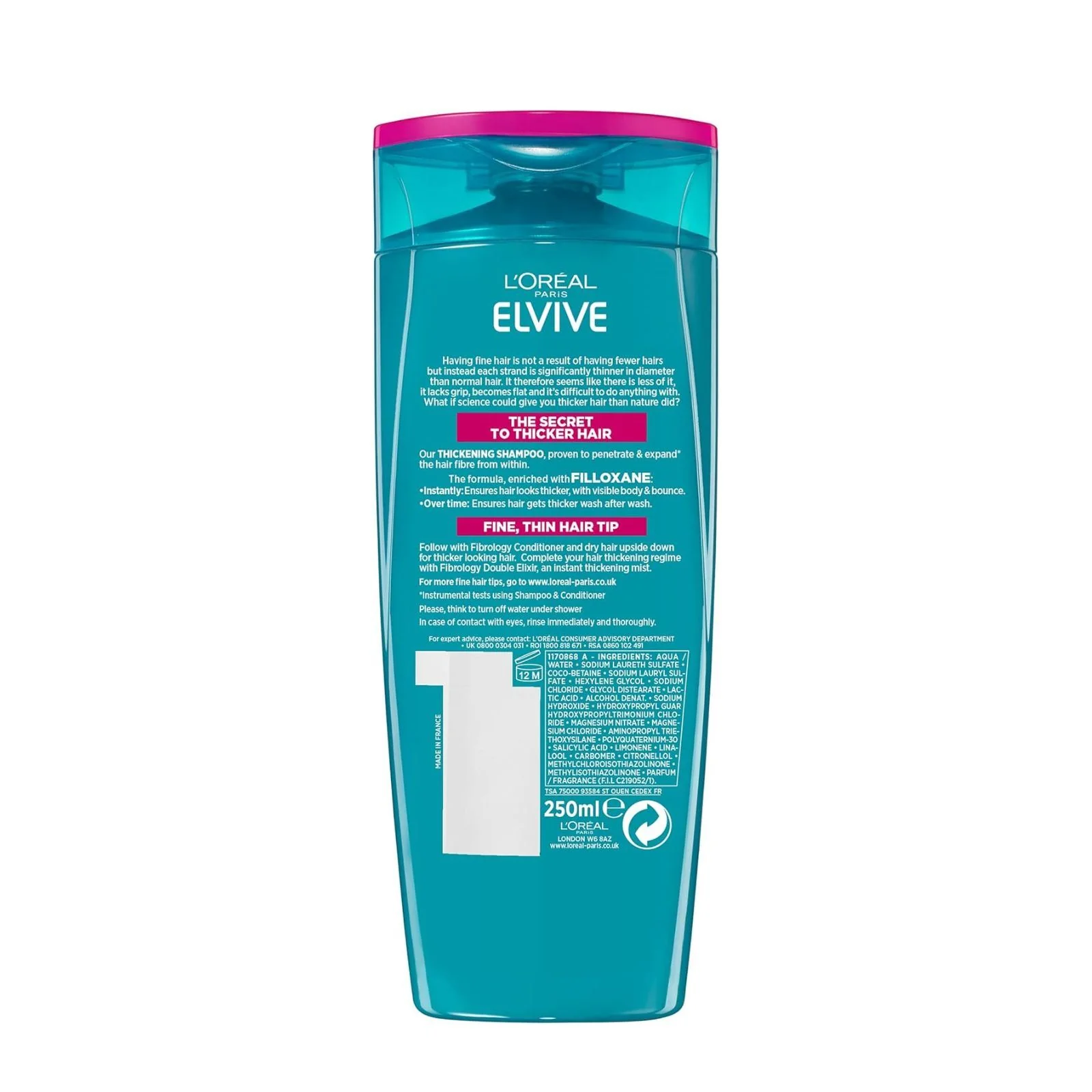 L'Oreal Elvive Fibrology Thickening Shampoo 250ml - Image 2