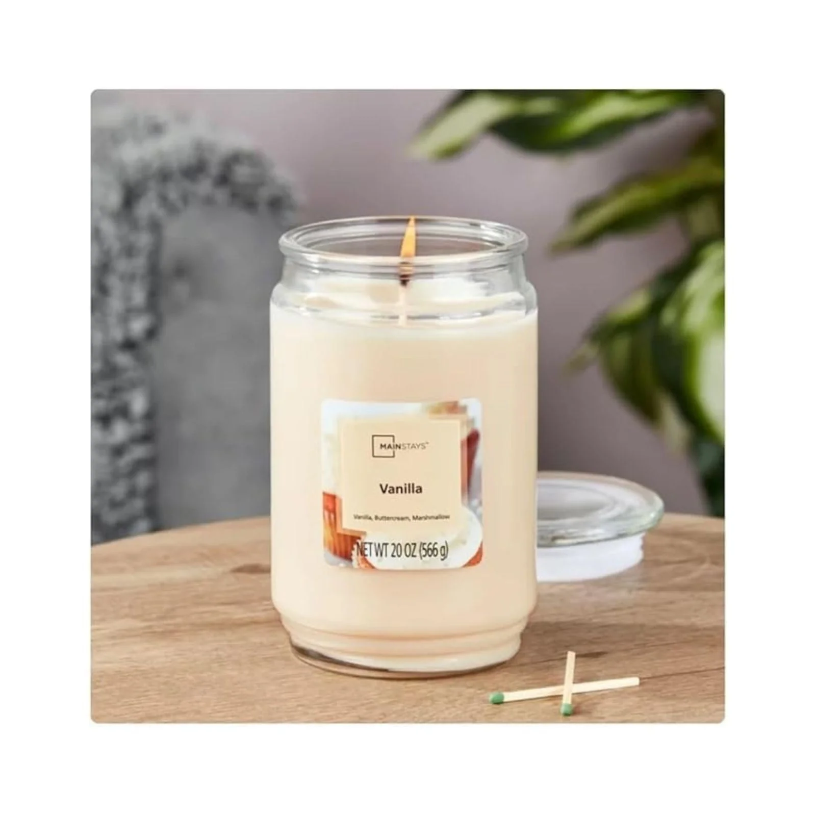 Mainstays Vanilla Scented Single-Wick Large Glass Jar Candle, 20 oZ - Image 2