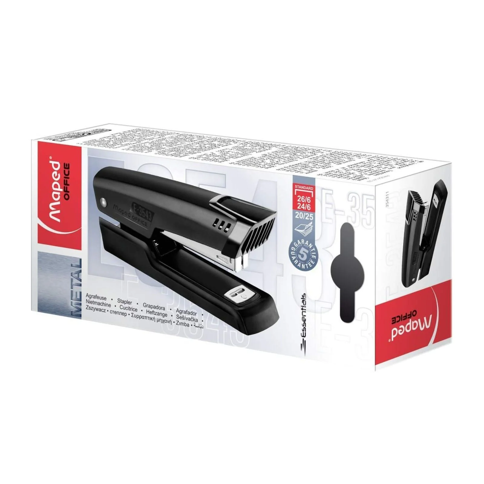 Maped Office Essentials Half Strip Metal Stapler (20 sheets)