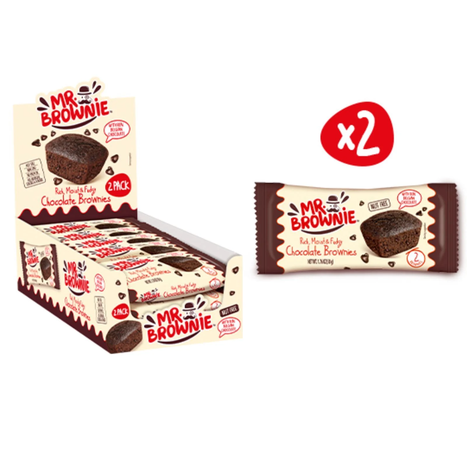 Mr Brownie Chocolate 2 Pack 50g (Box of 24)