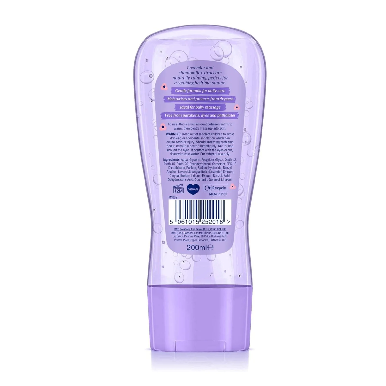 My Little Miracle Bubbly Baby Oil Gel Lavender & Chamomile 200ml - Image 2