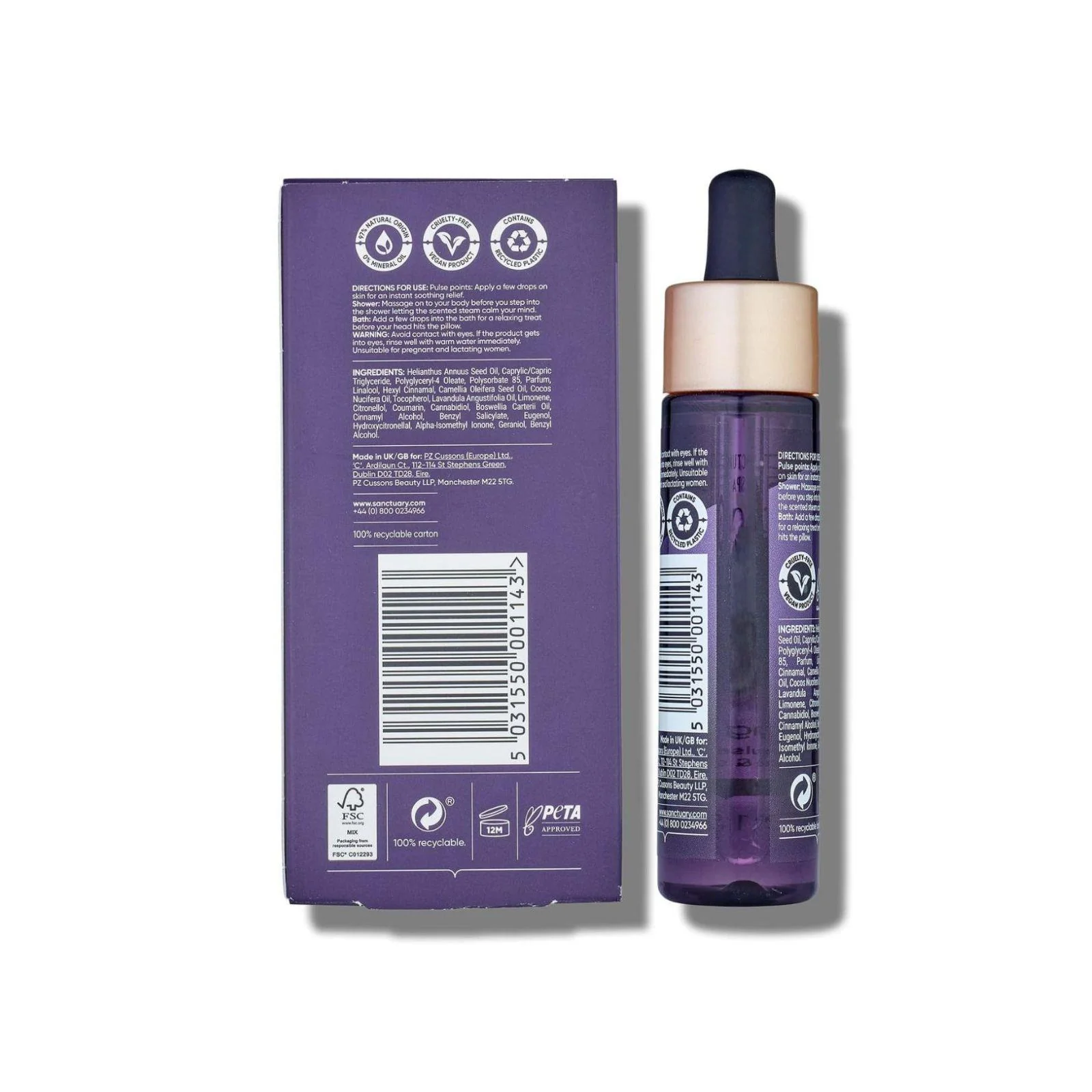 Sanctuary Spa Calming CBD Oil 50ml - Image 2
