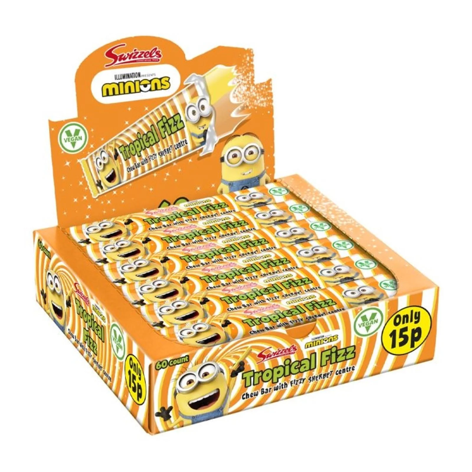 Swizzels Minions Tropical Fizz Chew Bar 18g (Box of 60) - Image 2