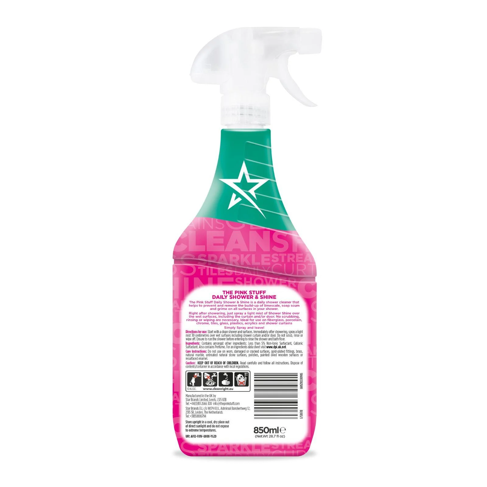 The Pink Stuff Daily Shower & Shine Cleaning Spray 850ml - Image 3