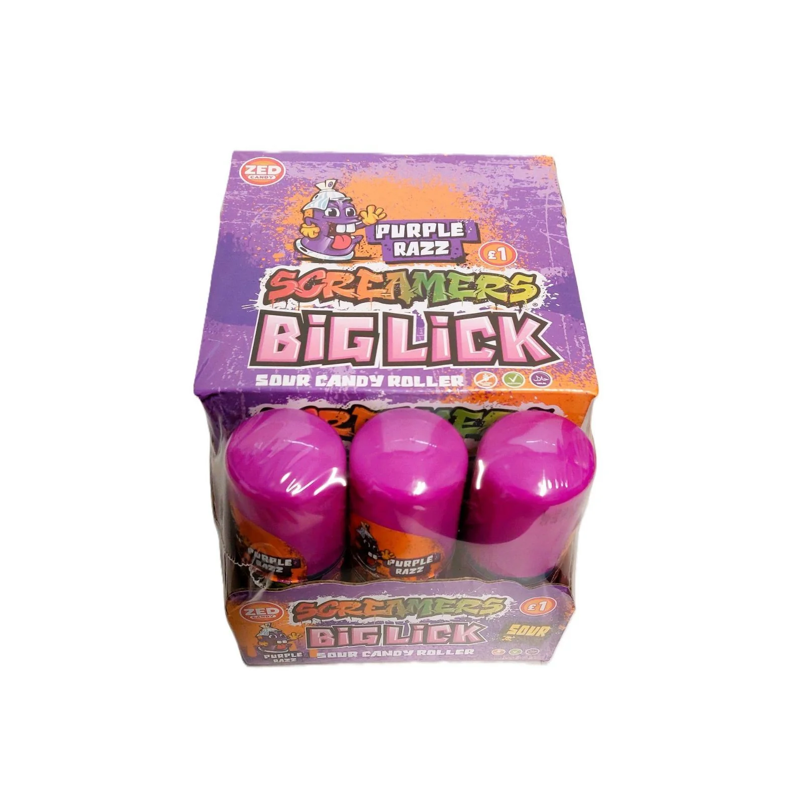 Zed Candy Screamers Purple Razz Big Lick 60ml Pack of 12 CBox of 12)